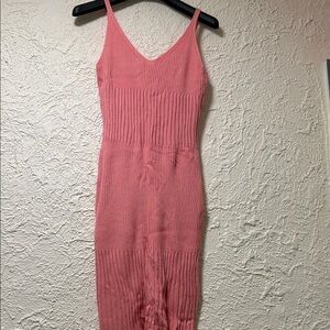 H&M Pink Ribbed Knit Slip Strapless Dress Size 4 BRAND NEW WITH TAG